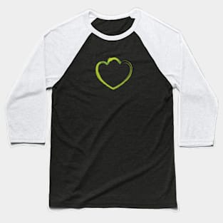 Mutant Heart Lime Green Baseball T-Shirt